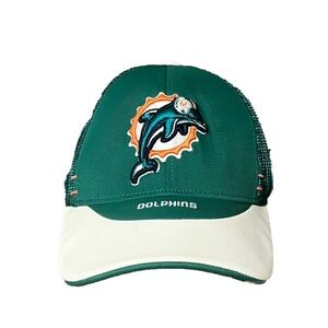 Vintage Miami Dolphins Reebok 2005 Sideline On-Field Trucker Hat Green White